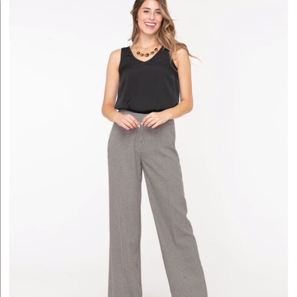 🆕Sz 6,10 & 12 Houndstooth Wide Leg Pant - Picture 4 of 10